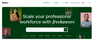 Fiverr's freelancing website